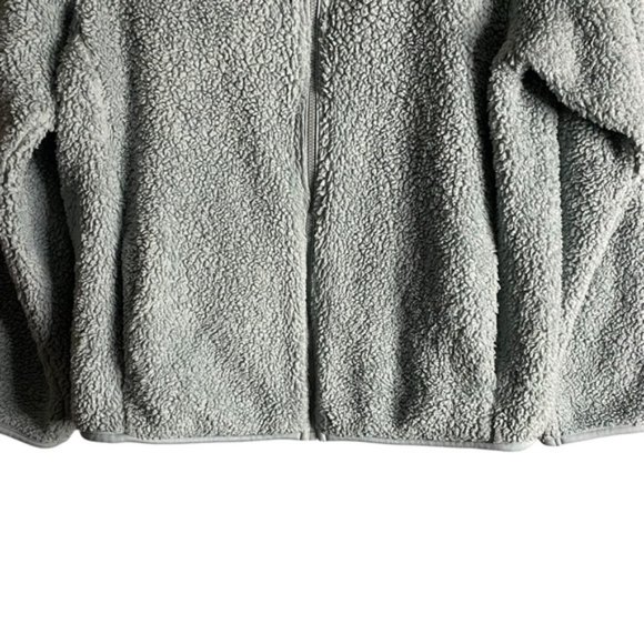 Uniqlo Youth Girls Teal Sherpa Fleece Full Zip Jacket - Picture 3 of 8